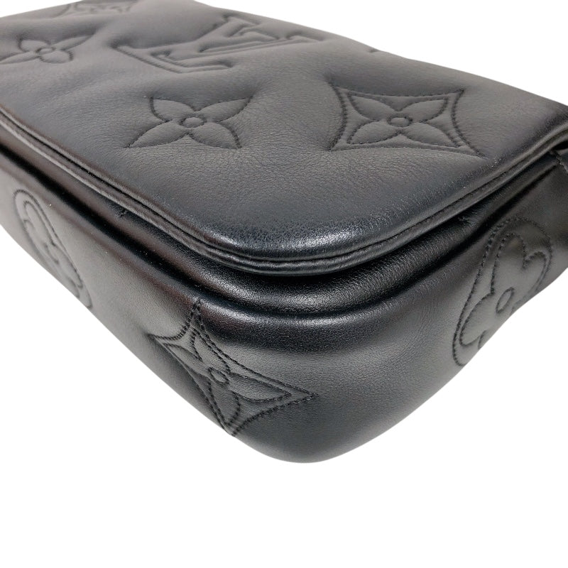 ルイ・ヴィトン LOUIS VUITTON ウォレット・オン・ストラップ M81398 ブラック バブルグラム レディース ショルダーバッグ