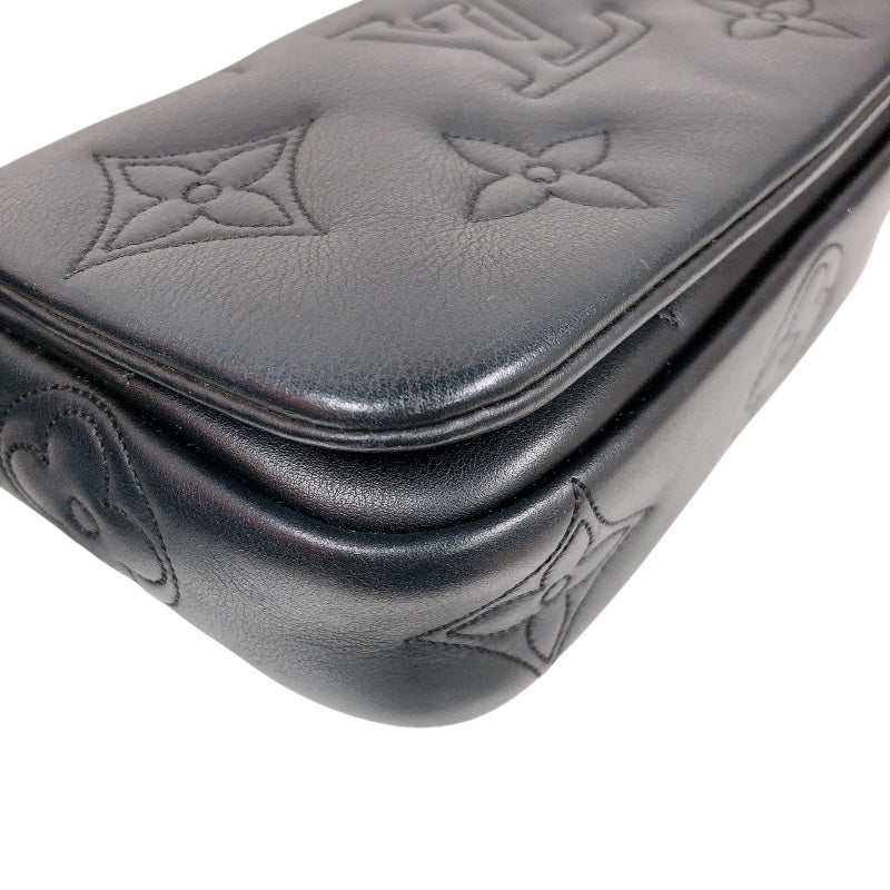 ルイ・ヴィトン LOUIS VUITTON ウォレット・オン・ストラップ M81398 ブラック バブルグラム レディース ショルダーバッグ