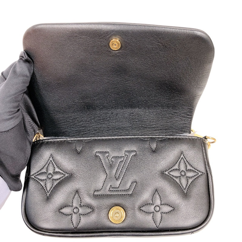 ルイ・ヴィトン LOUIS VUITTON ウォレット・オン・ストラップ M81398 ブラック バブルグラム レディース ショルダーバッグ