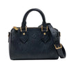 ルイ・ヴィトン LOUIS VUITTON ナノ・スピーディ M82450 ノワール ゴールド金具 モノグラム・アンプラント レディース ショルダーバッグ
