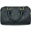 ルイ・ヴィトン LOUIS VUITTON ナノ・スピーディ M82450 ノワール ゴールド金具 モノグラム・アンプラント レディース ショルダーバッグ