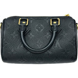 ルイ・ヴィトン LOUIS VUITTON ナノ・スピーディ M82450 ノワール ゴールド金具 モノグラム・アンプラント レディース ショルダーバッグ