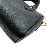 ルイ・ヴィトン LOUIS VUITTON ナノ・スピーディ M82450 ノワール ゴールド金具 モノグラム・アンプラント レディース ショルダーバッグ
