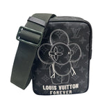 ルイ・ヴィトン LOUIS VUITTON ダヌーブPM M43677 ブラック PVC/レザー メンズ ショルダーバッグ