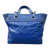 シャネル CHANEL パリビアリッツトートMM A34209 15番台 ネイビー　SV金具 コーティングキャンバス レディース ハンドバッグ