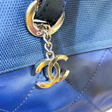 シャネル CHANEL パリビアリッツトートMM A34209 15番台 ネイビー　SV金具 コーティングキャンバス レディース ハンドバッグ