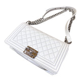 シャネル CHANEL ボーイシャネル25 A67086 シルバーSV金具 ラム レディース ショルダーバッグ