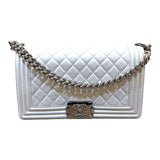 シャネル CHANEL ボーイシャネル25 A67086 シルバーSV金具 ラム レディース ショルダーバッグ