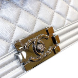 シャネル CHANEL ボーイシャネル25 A67086 シルバーSV金具 ラム レディース ショルダーバッグ