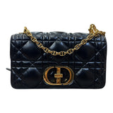 クリスチャン・ディオール Christian Dior ディオール カロ ミディアム ブラック ゴールド金具 カーフ レディース ショルダーバッグ