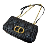 クリスチャン・ディオール Christian Dior ディオール カロ ミディアム ブラック ゴールド金具 カーフ レディース ショルダーバッグ