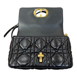 クリスチャン・ディオール Christian Dior ディオール カロ ミディアム ブラック ゴールド金具 カーフ レディース ショルダーバッグ