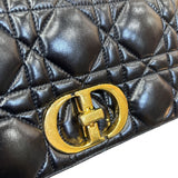 クリスチャン・ディオール Christian Dior ディオール カロ ミディアム ブラック ゴールド金具 カーフ レディース ショルダーバッグ