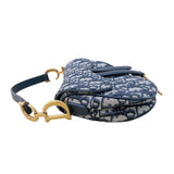 クリスチャン・ディオール Christian Dior サドルバッグ ミニ ネイビー トロッター/ジャガード レディース ハンドバッグ