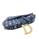 クリスチャン・ディオール Christian Dior サドルバッグ ミニ ネイビー トロッター/ジャガード レディース ハンドバッグ