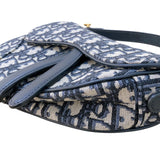 クリスチャン・ディオール Christian Dior サドルバッグ ミニ ネイビー トロッター/ジャガード レディース ハンドバッグ