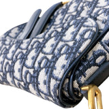 クリスチャン・ディオール Christian Dior サドルバッグ ミニ ネイビー トロッター/ジャガード レディース ハンドバッグ