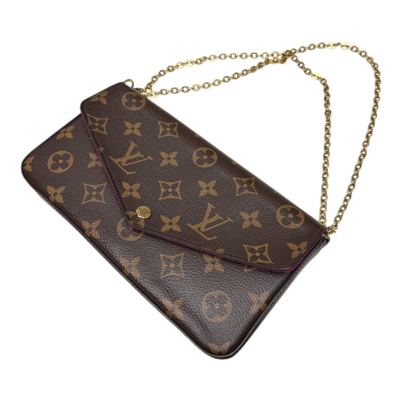LOUIS VUITTON ルイヴィトン M61276 2way チェーンショルダー ポシェットフェリシー モノグラム レザー ショルダーバッグ ブラウン レディース ルイ・ヴィトン LOUIS VUITTON ポシェット・フェリシー M61276