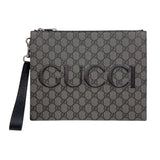 グッチ GUCCI GGスプリームクラッチバッグ 768374 ブラック　シルバー金具 GGスプリーム ユニセックス クラッチバッグ