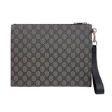 グッチ GUCCI GGスプリームクラッチバッグ 768374 ブラック　シルバー金具 GGスプリーム ユニセックス クラッチバッグ
