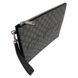 グッチ GUCCI GGスプリームクラッチバッグ 768374 ブラック　シルバー金具 GGスプリーム ユニセックス クラッチバッグ