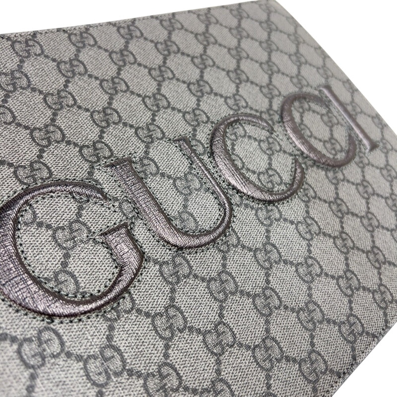 グッチ GUCCI GGスプリームクラッチバッグ 768374 ブラック シルバー グッチ GUCCI GGスプリームクラッチバッグ 768374 ブラック シルバー