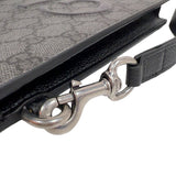 グッチ GUCCI GGスプリームクラッチバッグ 768374 ブラック　シルバー金具 GGスプリーム ユニセックス クラッチバッグ