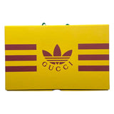 グッチ GUCCI チェーンウォレット　adidasコラボ 628192 イエロー ゴールド金具 クリスタルGG メンズ 長財布