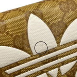 グッチ GUCCI チェーンウォレット　adidasコラボ 628192 イエロー ゴールド金具 クリスタルGG メンズ 長財布