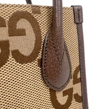 グッチ GUCCI ジャンボGGミニトートバッグ 699406 ブラウン ゴールド金具 GGキャンバス・レザー レディース トートバッグ