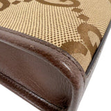 グッチ GUCCI ジャンボGGミニトートバッグ 699406 ブラウン ゴールド金具 GGキャンバス・レザー レディース トートバッグ