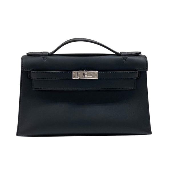 エルメス HERMES ポシェットケリー W刻 ブラック シルバー金具