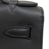 エルメス HERMES ポシェットケリー W刻 ブラック シルバー金具 スイフト レディース ハンドバッグ
