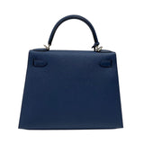 エルメス HERMES ケリー28 外縫い B刻 ブルーネイビー シルバー金具 エプソン レディース ハンドバッグ ショルダーバッグ