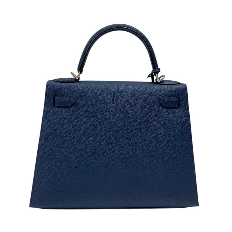 エルメス HERMES ケリー28 外縫い B刻 ブルーネイビー シルバー金具 エプソン レディース ハンドバッグ ショルダーバッグ