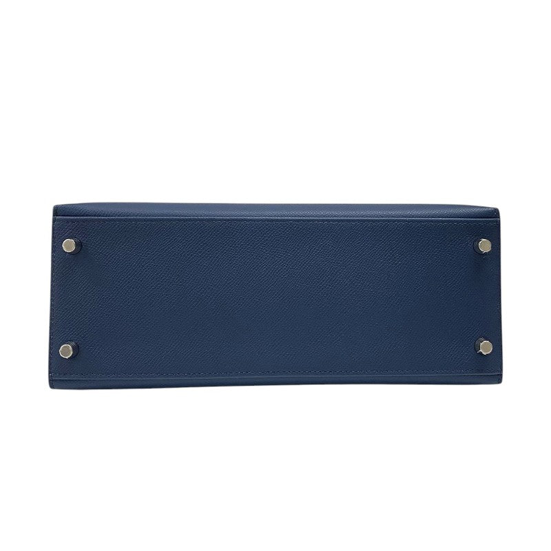 エルメス HERMES ケリー28 外縫い B刻 ブルーネイビー シルバー金具 エプソン レディース ハンドバッグ ショルダーバッグ