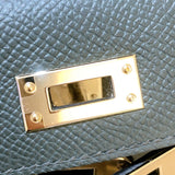 エルメス HERMES ミニケリー2 トリコロール B刻 ヴェールマングローブ×ブラック ゴールド金具 エプソン レディース ショルダーバッグ