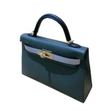 エルメス HERMES ミニケリー2 トリコロール B刻 ヴェールマングローブ×ブラック ゴールド金具 エプソン レディース ショルダーバッグ