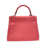 エルメス HERMES ケリー28 内縫い D刻 ローズアザレ×ヴェールボスフォール エバーカラー レディース ハンドバッグ ショルダーバッグ