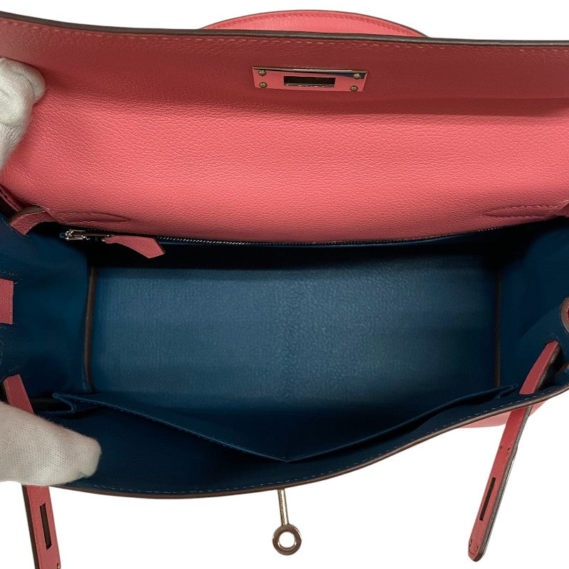 エルメス HERMES ケリー28 内縫い D刻 ローズアザレ×ヴェールボスフォール エバーカラー レディース ハンドバッグ ショルダーバッグ