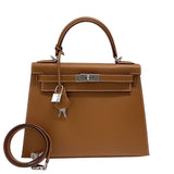 エルメス HERMES ケリー28 外縫い Z刻 ゴールド シルバー金具 エプソン レディース ハンドバッグ