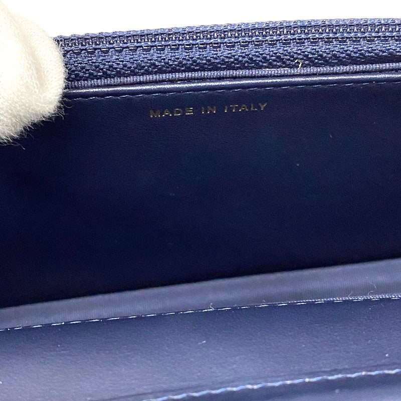 シャネル CHANEL ツイードチェーンウォレット ネイビー ゴールド金具 レディース ショルダーバッグ
