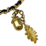 シャネル CHANEL ツイードチェーンウォレット ネイビー ゴールド金具 レディース ショルダーバッグ