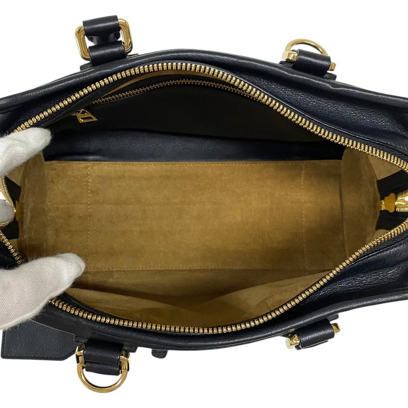 ロエベ LOEWE アマソナ28 352.30.N03 ブラック ゴールド金具 カーフ レディース ハンドバッグ ショルダーバッグ