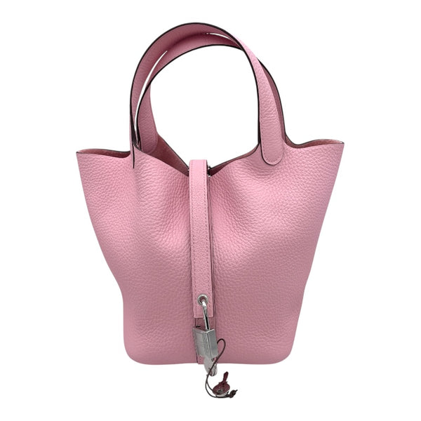 エルメス HERMES ピコタンロックPM K刻印 ローズサクラ SV金具 トリヨンクレマンス ユニセックス ハンドバッグ