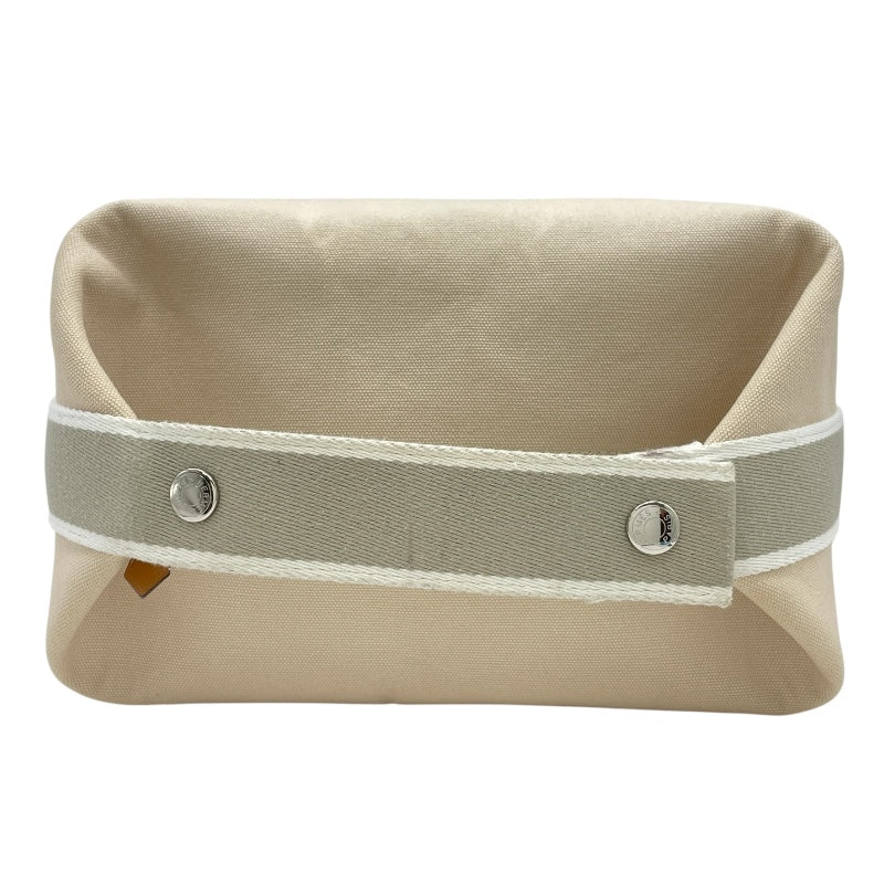 エルメス HERMES ブリッドアブラックGM ベージュ シルバー金具 トワル 