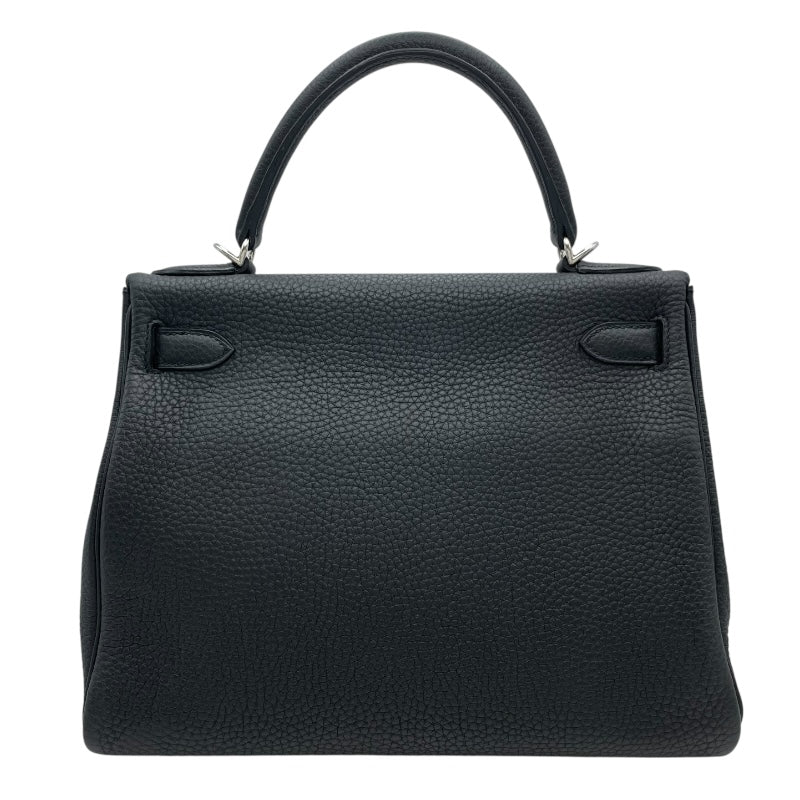 エルメス HERMES ケリー28 内縫い □R刻印　(2014年製) ブラック　シルバー金具 トゴ レディース ショルダーバッグ