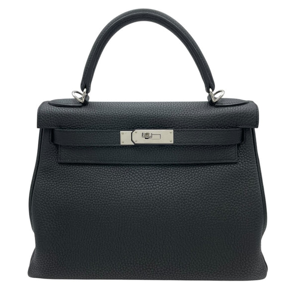エルメス HERMES ケリー28 内縫い □R刻印　(2014年製) ブラック　シルバー金具 トゴ レディース ショルダーバッグ