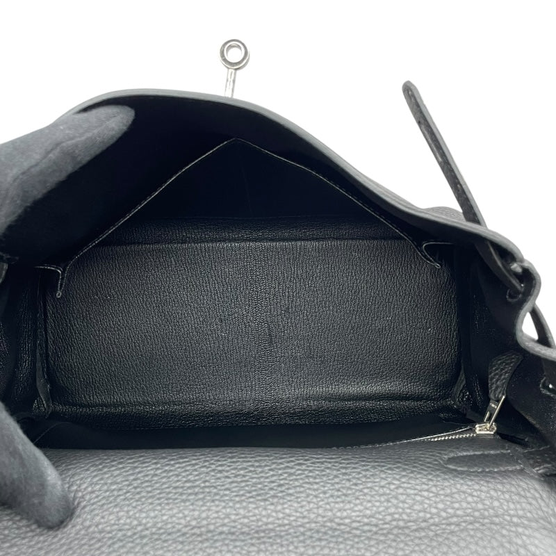 エルメス HERMES ケリー28 内縫い □R刻印　(2014年製) ブラック　シルバー金具 トゴ レディース ショルダーバッグ