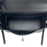 エルメス HERMES ケリー28 内縫い □R刻印　(2014年製) ブラック　シルバー金具 トゴ レディース ショルダーバッグ